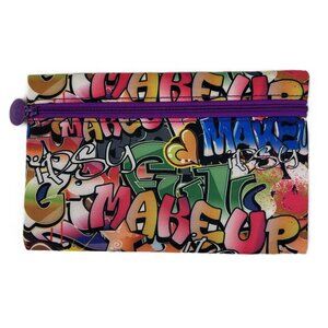 Ipsy Graffiti Cosmetic Side Zip Bag